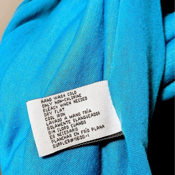 Infinity Tube Scarf Shrug Super Soft Vibrant Turquoise Seamless 43"x32" - Picture 3 of 7